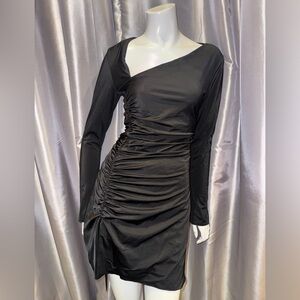 Never Worn!! Elegant Spandex Black Ruched Dress
